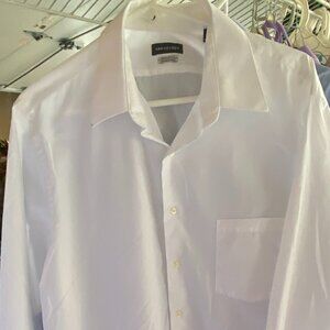 Men's VAN HEUSE Dress Shirt Cotton REGULAR Fit Long Sleeve White 16 1/2-34/35